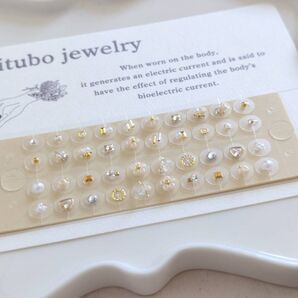 耳つぼジュエリー デザインシート 耳ツボシール 耳ツボ 40セット 18