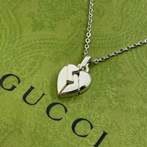 GUCCI ノット ハート 45cm シルバー925 ネックレス【0703b12】