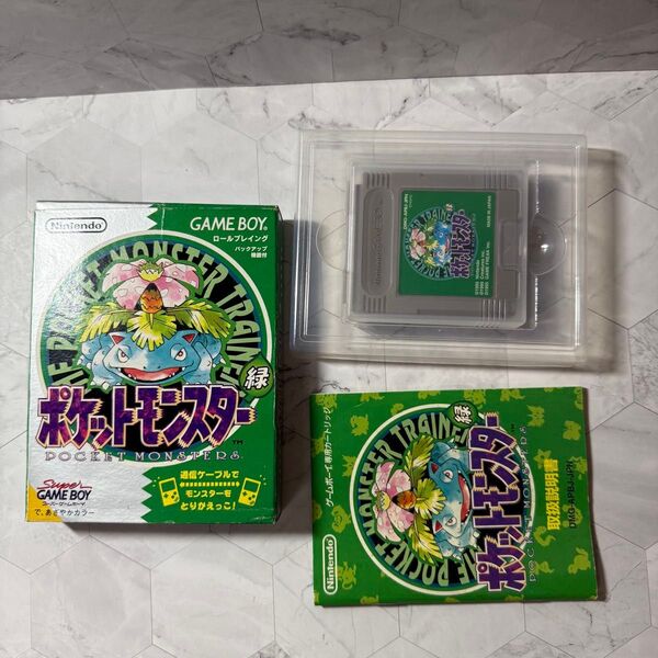 ポケットモンスター 緑 ゲームボーイ ソフト 箱 説明書 GB