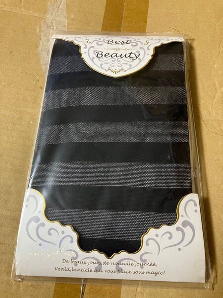 best beauty ブラック 柄 タイツ パンティストッキング パンスト ボーダー 黒 M-L tights black