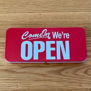缶ペンケース OPEN CLOSED 筆箱 文房具