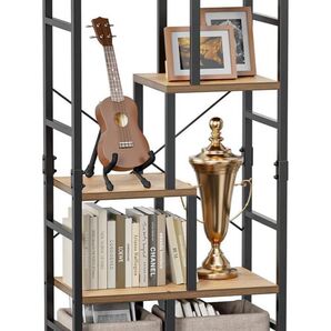 【未開封新品】オープンシェルフ 本棚 オープンラック5段 アイアンラック リビング キッチンラック インテリアラック