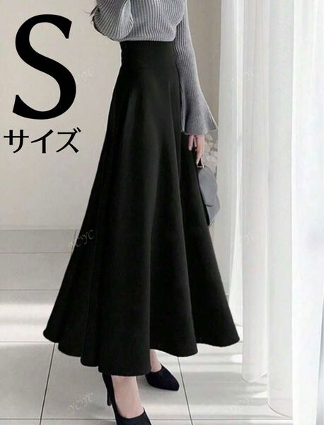 SHEIN シーイン フレアロングワンピース ブラック Sサイズ 新品未使用