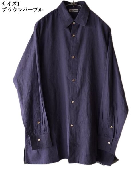 本日まで出品【25SS新品】MAATEE & SONS グプタシャツ ブラウンパープル