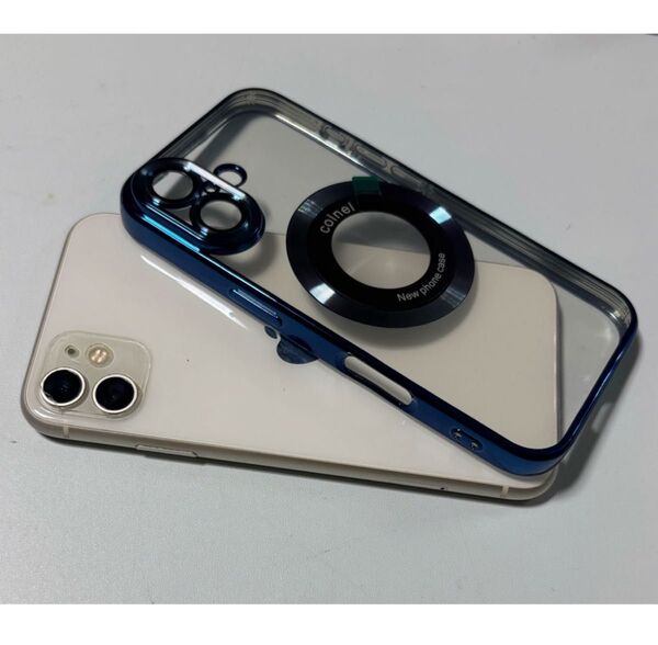 新品 iPhone16 ケース ブルー クリアケース クリア 全面保護