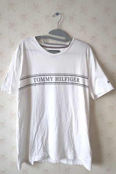 ☆トミーヒルフィガー オーガニックコットン 半袖 ロゴ Tシャツ XL☆