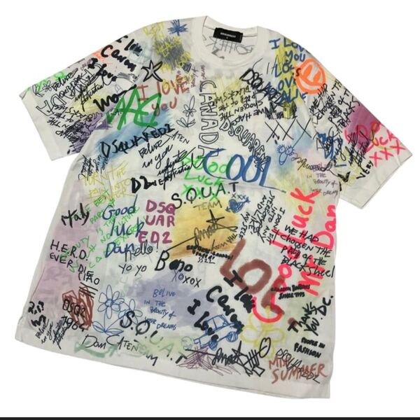 DSQUARED2 22SS アートプリントTシャツ S 半袖メンズマルチカラー Tシャツ