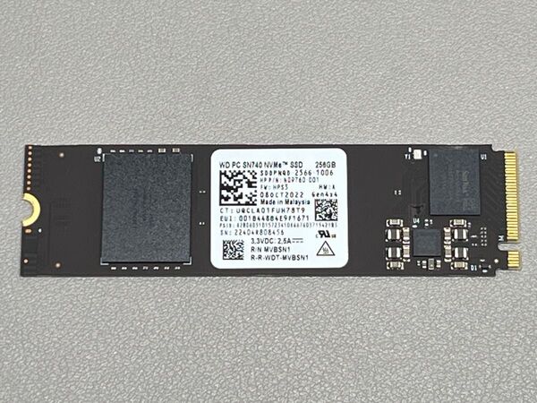 【639時間】WesternDigital SSD 256GB PC SN740 M.2 2280 NVMe ハイスペックモデル