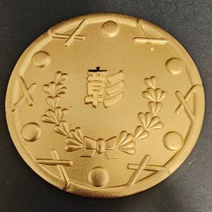 日本宮城県 社會福祉 功労賞 表彰 金章 鍍金メダル 文鎮
