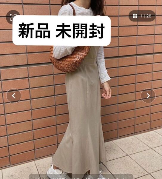 【新品未使用】ワンピース ベージュ キャミソールワンピース バックリボン LAUIR ラウアー レディース 春服 夏服 カジュアル