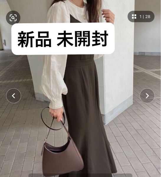 【新品未使用】ワンピース ブラウン タグ付き キャミソールワンピース ラウアー LAUIR レディース 夏服 春服 バックリボン