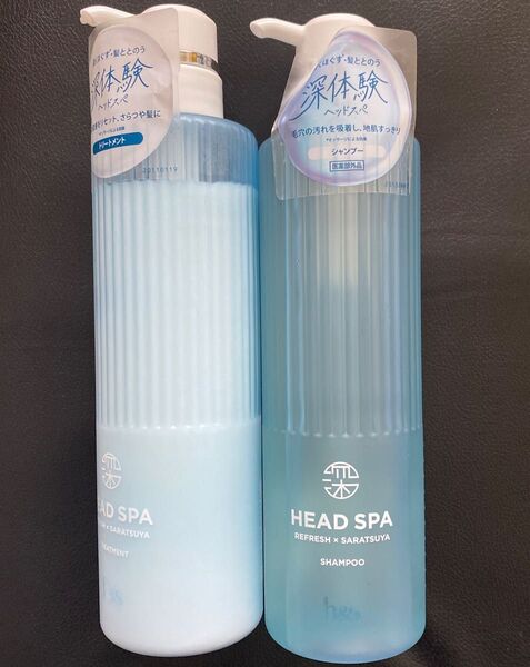 h&s 深体験ヘッドスパ シャンプー&トリートメントセット 本体435g リフレッシュさらつや
