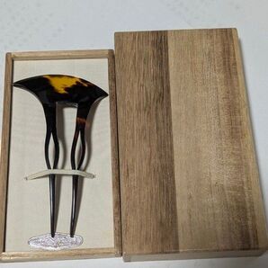 本鼈甲 江崎鼈甲店 エザキ べっこう べっ甲 かんざし 簪 長崎鼈甲 バチ型 和装小物 髪飾り 和装 アクセサリー 着物 骨董