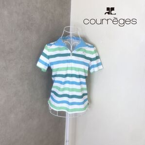 クレージュ 2度着用 半袖 ポロシャツ ボーダー