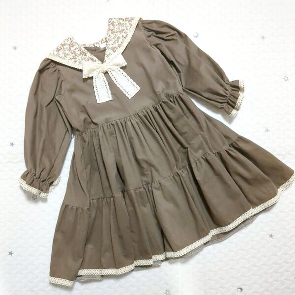 ☆週末セール ハンドメイド ワンピース セーラー襟 120