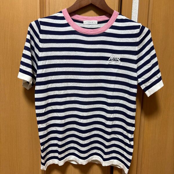 nugu トップス ボーダー Tシャツ 半袖