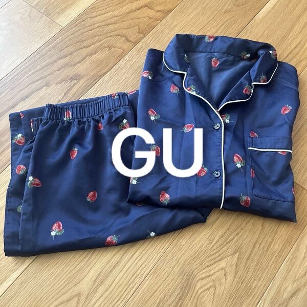 パジャマ 上下セット 前開きパジャマ上下セット Lサイズ GU ポリエステル100%