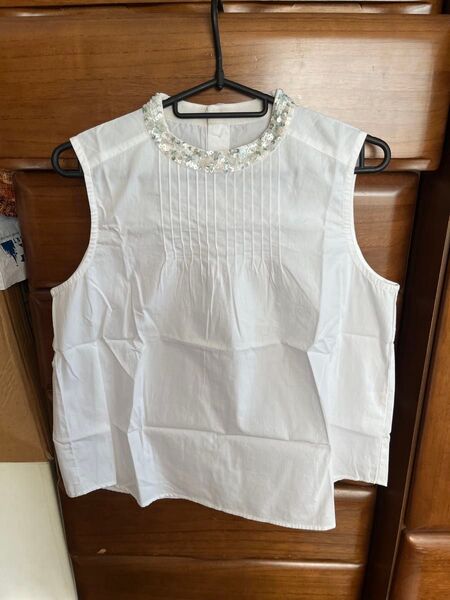 Dot&Stripes Child Woman ノースリーブトップス スパンコール ホワイト