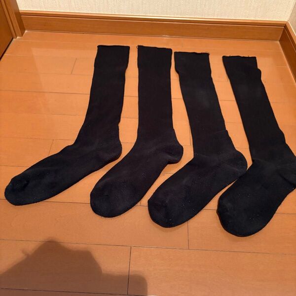 野球用 ハイソックス くつ下 靴下 黒 2足セット 25〜29cm