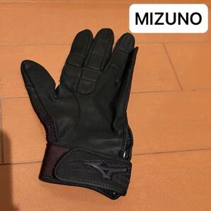 【美品】ミズノ 守備用グローブ ブラック 野球 21cm