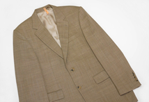 44,000円 JOHN HARRIS ハリス ウール スーツ ジャケット ブレザーL～XLサイズ50～52テーラード48コート ベージュ ブラウン茶色セットアップ_画像1