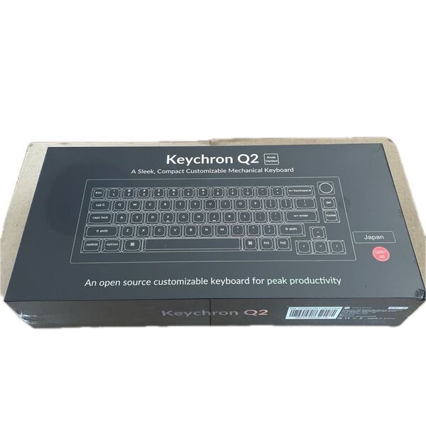 Keychron Q2 QMK カスタム・メカニカルキーボード ノブバージョン 日本語配列 赤軸 シルバーグレー