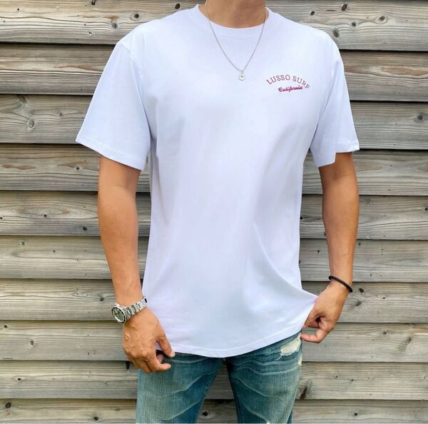 大人コーデ LUSSO SURF ロングビーチTシャツ ホワイト Mサイズ 送料込み