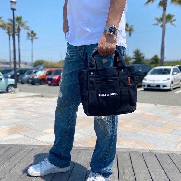 再入荷 LUSSO SURF マルチポケットトートバッグ ブラック 送料込み 正規品 ロンハーマンコーデに