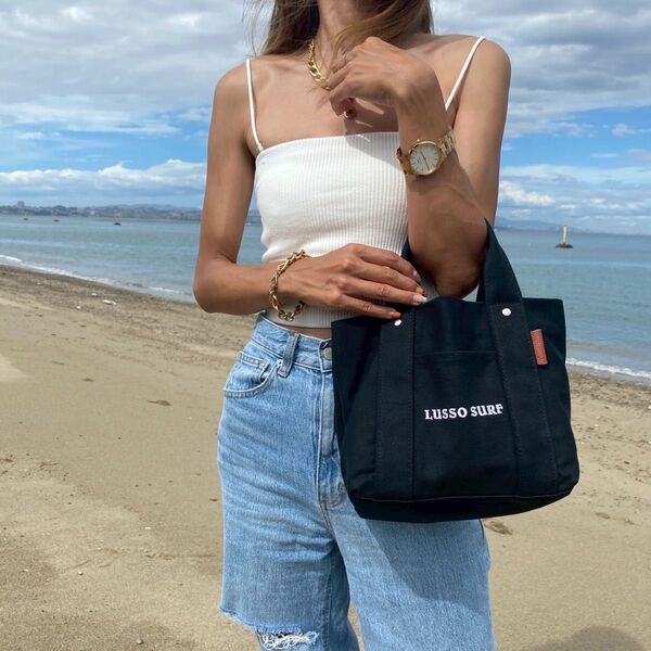 正規品 LUSSO SURF マルチポケットトートバッグ ブラック 送料込み