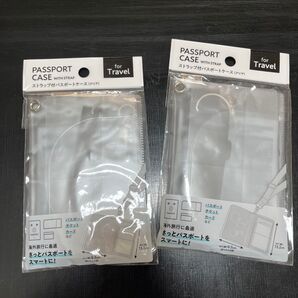 ストラップ付き パスポートケース 2点 クリア セリア 万博 テーマパーク