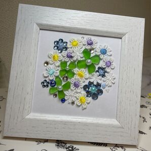 シーグラスアート お花 花束 ハンドメイド インテリア
