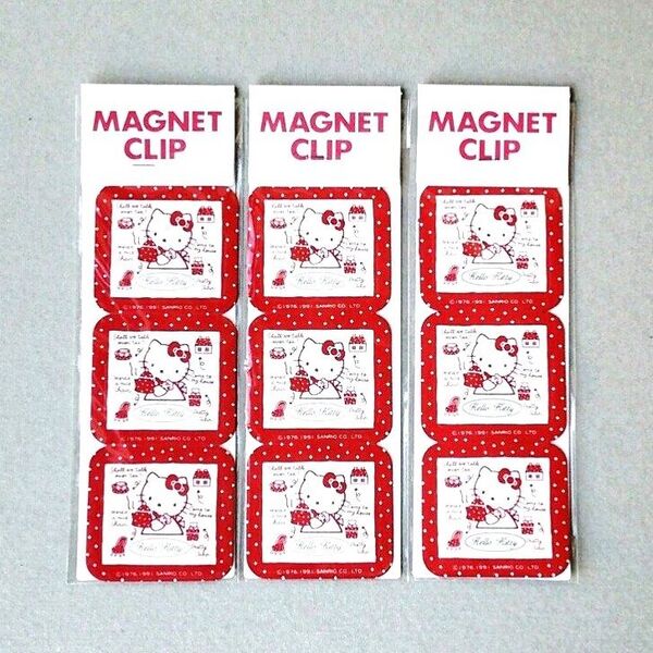 Hello Kitty MAGNET CLIP*3/ハローキティ マグネット クリップ Sanrio サンリオ 2way文具