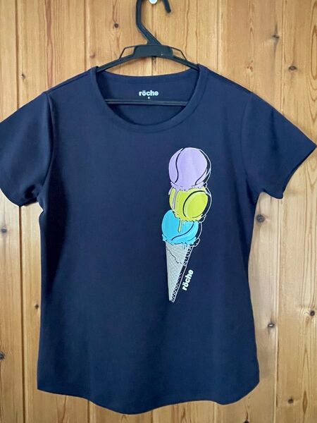 rche テニスウエアTシャツ レディース Sサイズ ネイビー アイスクリーム
