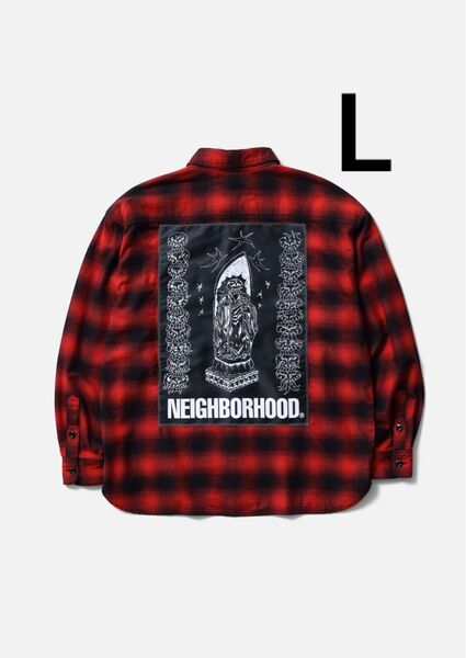 NEIGHBORHOOD FUCKING AWESOME HOMBRE CHECK SHIRT LS RED NH Lサイズ
