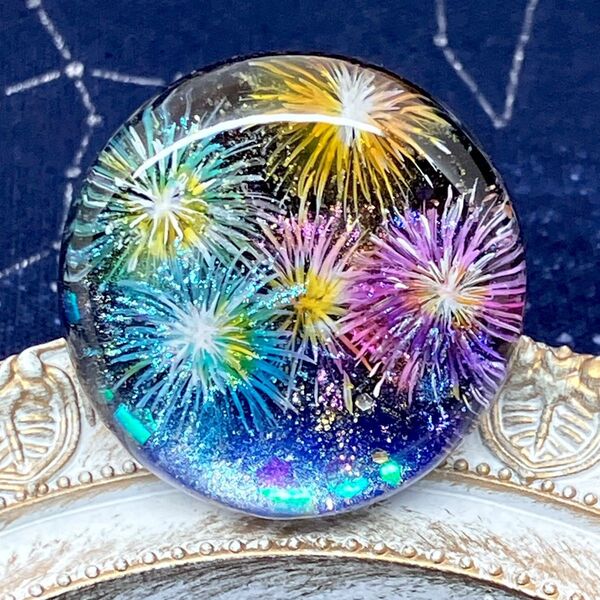 花火 レジン ヘアゴム 夏祭り ハンドメイド