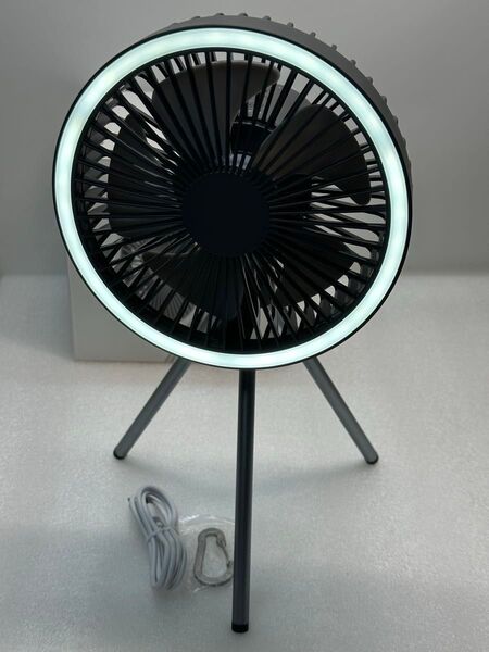LED コードレス 扇風機 省エネ4wポータブル USB充電式 静音 グレー