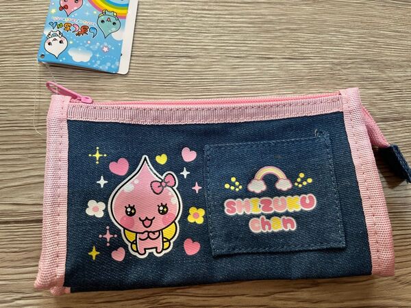 しずくちゃん うるおいちゃん ピンク デニムポーチ ペンケース デニム風ポーチ