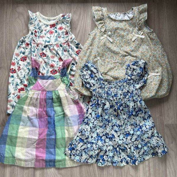 ワンピース キッズ 女の子 ノースリーブ ギャップ baby GAP 西松屋 4点セット 花柄 90〜95㎝