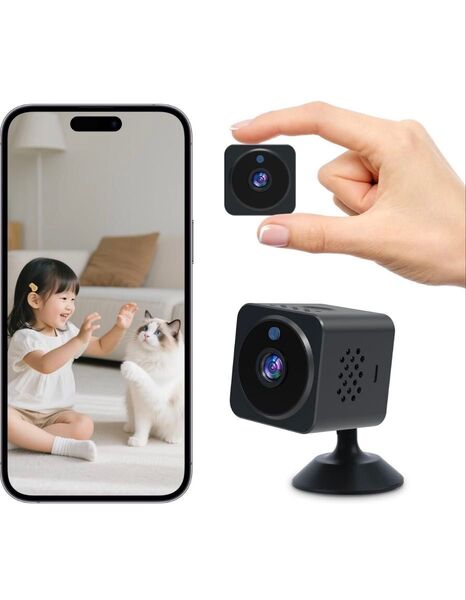 【新品,未使用,未開封】小型 防犯 カメラ 1080P画質双方向通話暗視機能 Wi-Fi