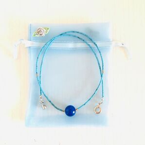 高級BLUE JADE☆ターコイズブルーネックレス
