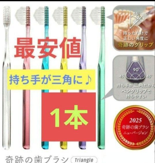 【正規品】奇跡の歯ブラシ 持ち手が三角 リニューアル品 大人用歯ブラシ 衛生用品 歯科専売 1本★gjwtzwt.