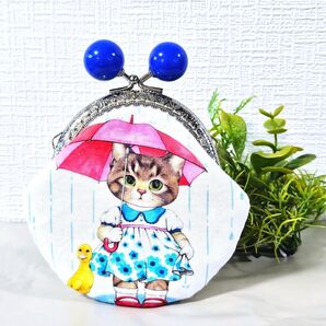 丸型・傘・猫&犬柄★がま口・財布・ポーチ・バックチャーム・キーケース・コヤンイサムチョン、ハンドメイド