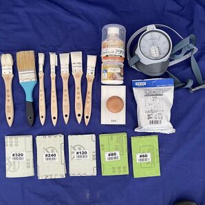 DIY用品 まとめ売り 塗装セット ハケ 塗料 防塵マスク サンドペーパー