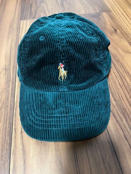ラルフローレン コーデュロイキャップ グリーン 帽子 polo 古着