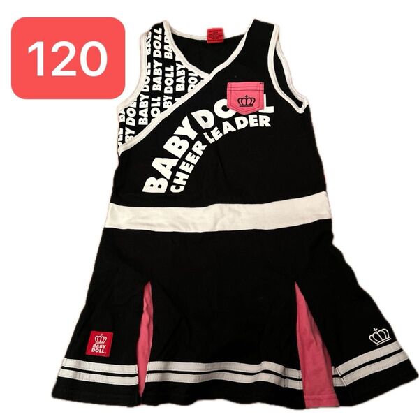 BABYDOLL ベイビードール 黒 ピンク ブラック キャミソール ノースリーブ タンクトップ ワンピース 120 キッズ