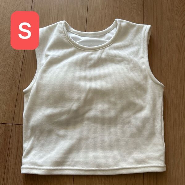 GRL グレイル ノースリーブ 白 ホワイト S トップス タンクトップ カップ付き