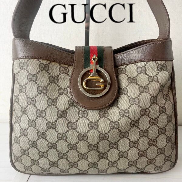 GUCCI グッチ GG シェリーライン ショルダーバッグ バック レザー ヴィンテージ 本革 ブランドロゴ ゴールド金具