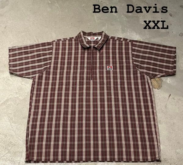 古着 BEN DAVIS 半袖ワークシャツ チェック柄 XXL ベンデイビス