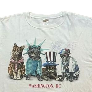古着 90s 猫 cat キャット ワシントン Tシャツ XXL