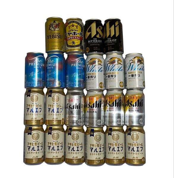 22本 ビール各種 プレモル エビス スーパードライ 一番搾り ビタリスト 350ml アサヒ サントリー キリン セット